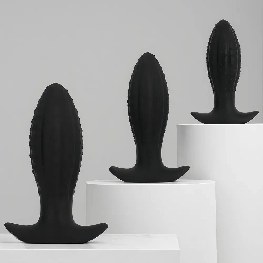 4.52in 5.7in 7.08in Black Bodysafe Ultra-silicone Small Anal Plug Dildo