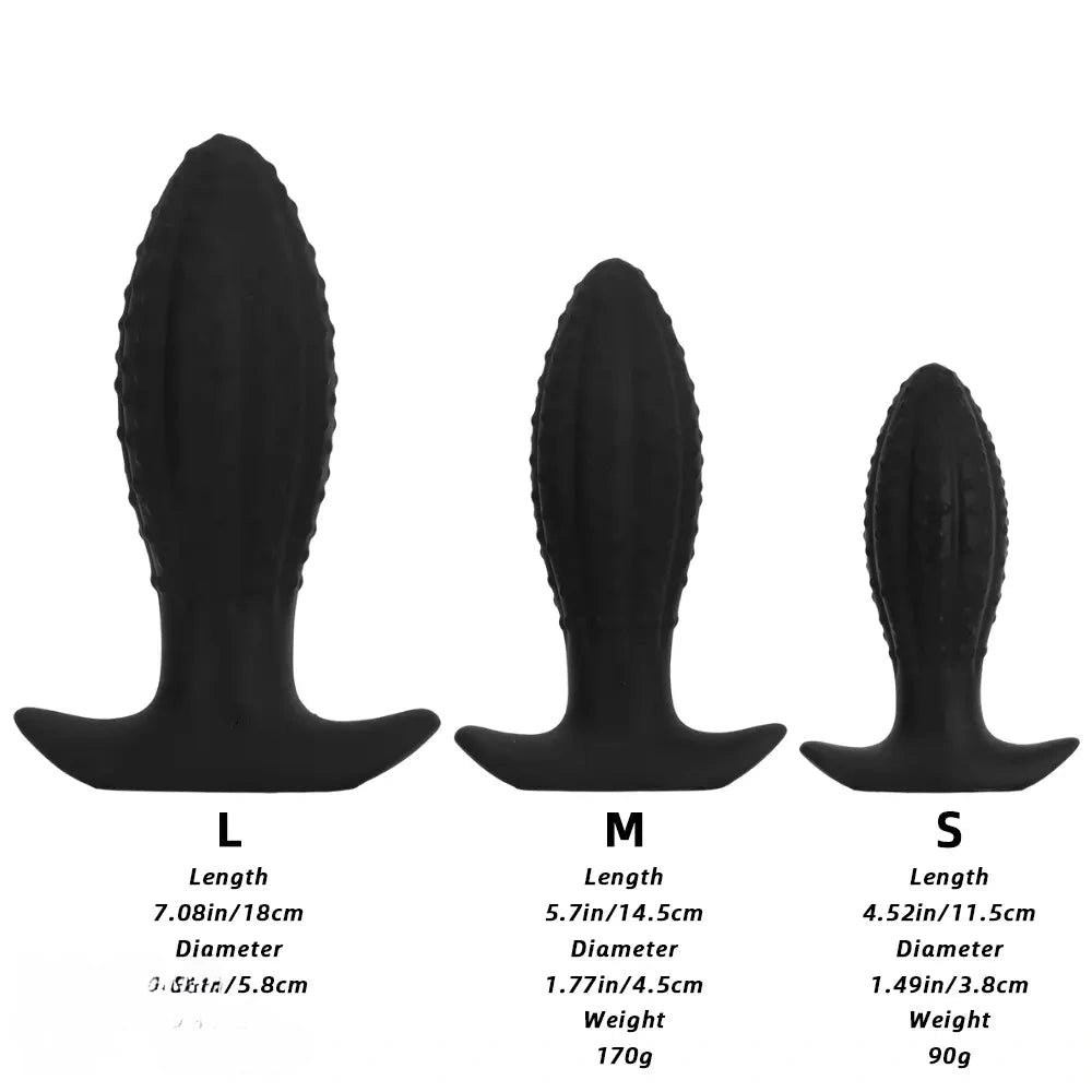 4.52in 5.7in 7.08in Black Bodysafe Ultra-silicone Small Anal Plug Dildo