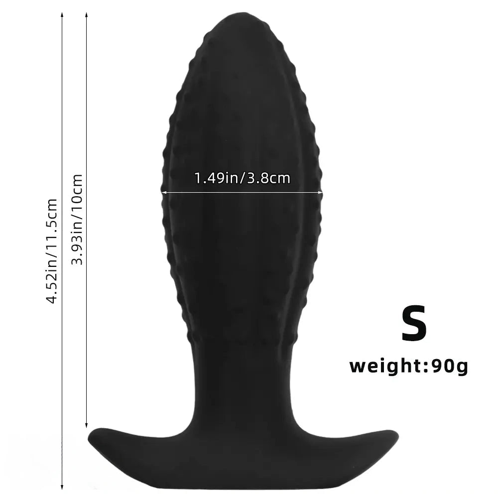 4.52in 5.7in 7.08in Black Bodysafe Ultra-silicone Small Anal Plug Dildo