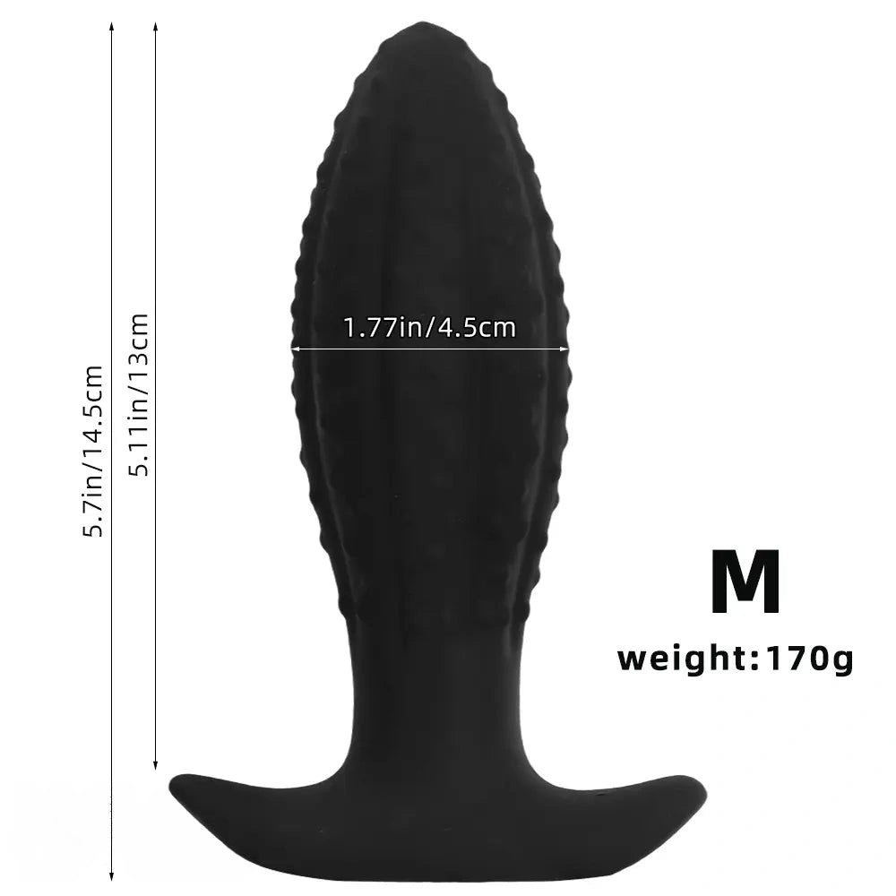 4.52in 5.7in 7.08in Black Bodysafe Ultra-silicone Small Anal Plug Dildo