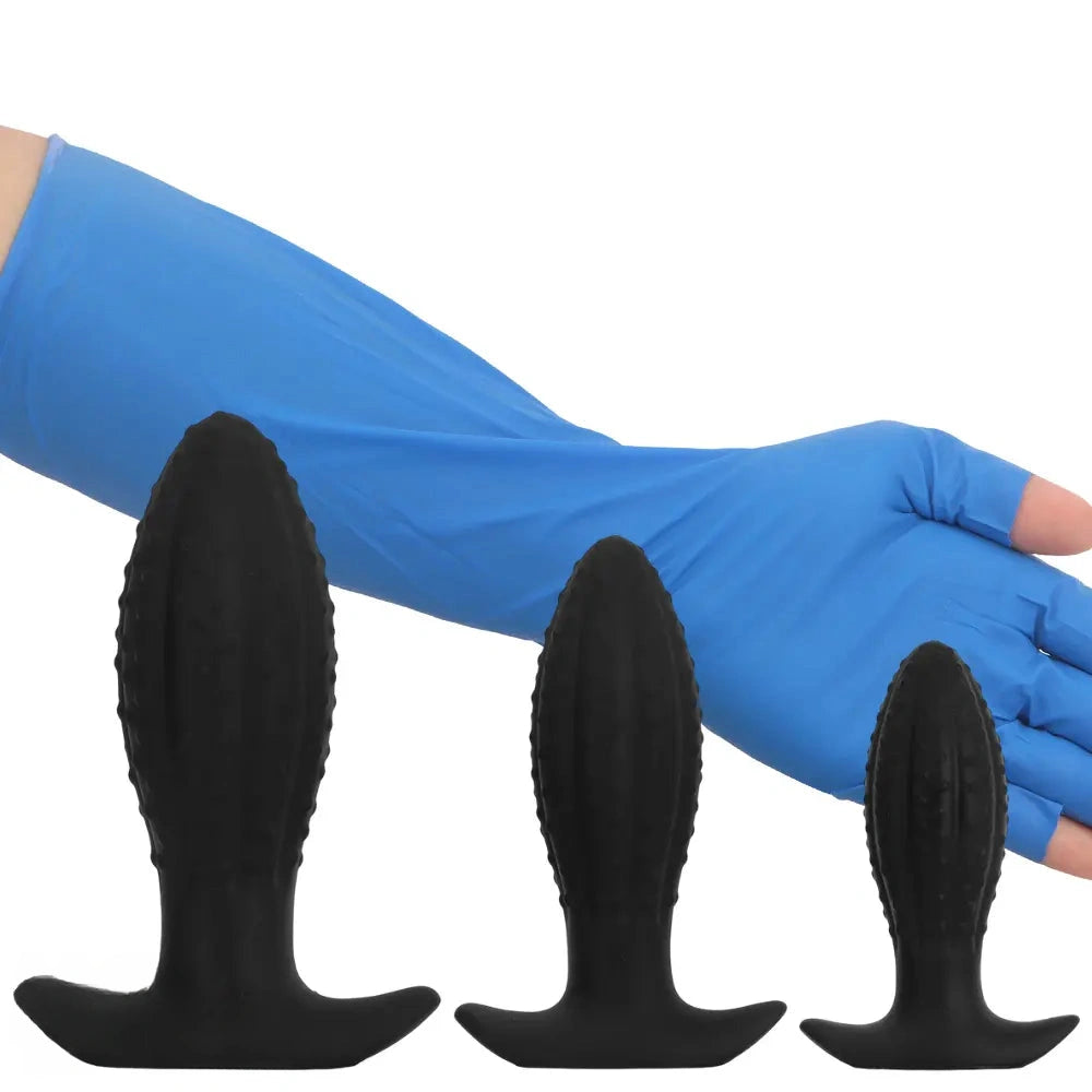 4.52in 5.7in 7.08in Black Bodysafe Ultra-silicone Small Anal Plug Dildo