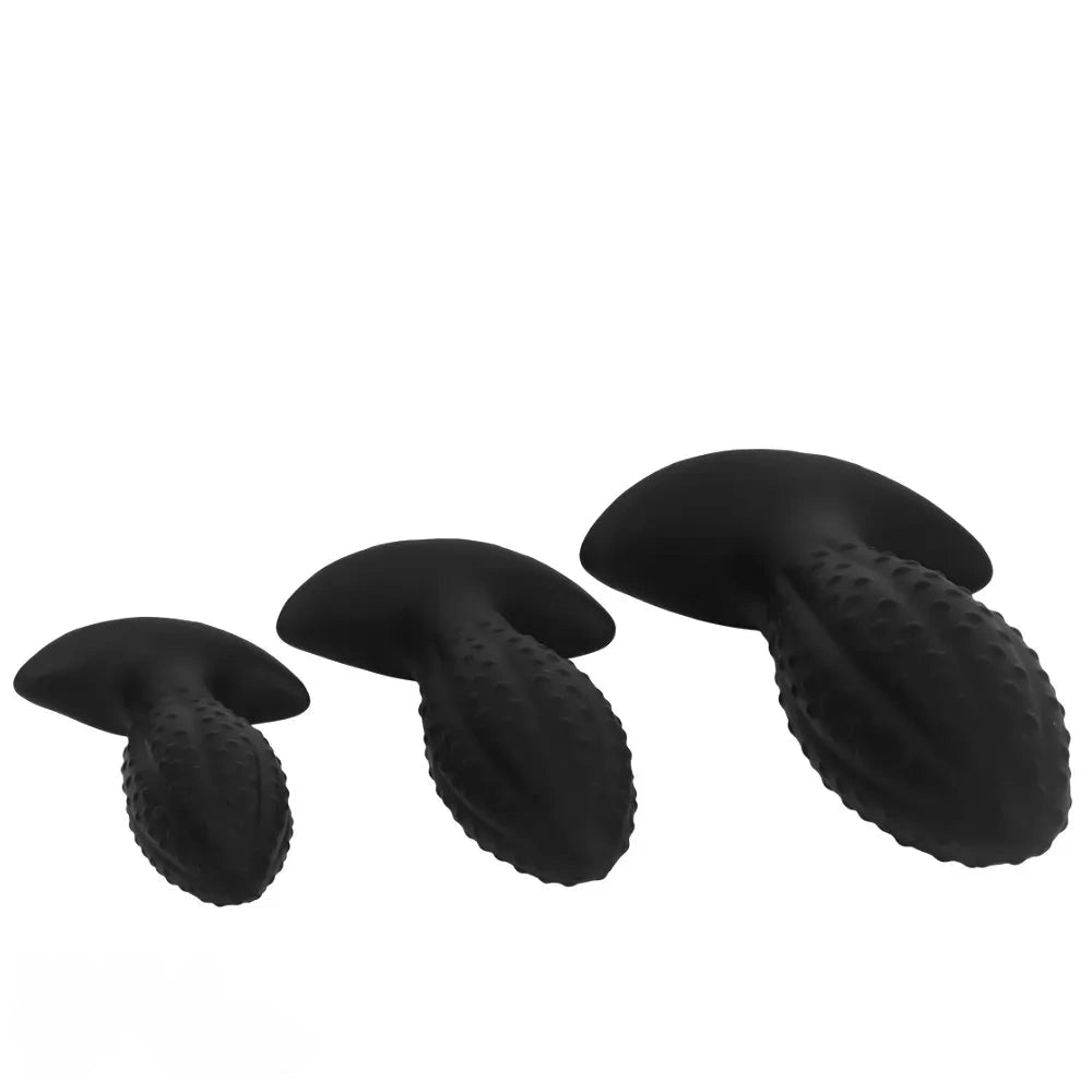 4.52in 5.7in 7.08in Black Bodysafe Ultra-silicone Small Anal Plug Dildo