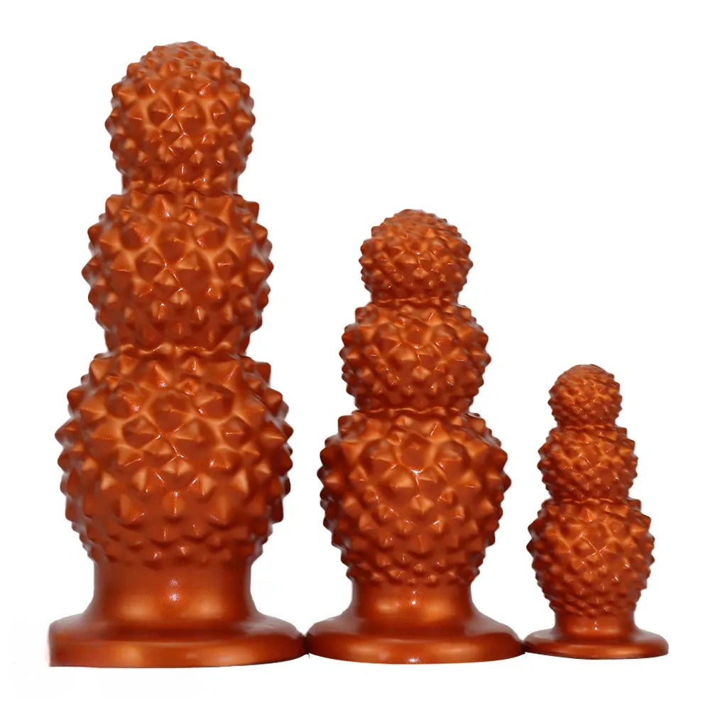 4.52in 6.73in 9.44in Lychee Shape Silicone Soft Butt Plug Dildo Penis Cock Toy