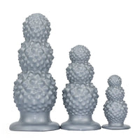 4.52in 6.73in 9.44in Lychee Shape Silicone Soft Butt Plug Dildo Penis Cock Toy