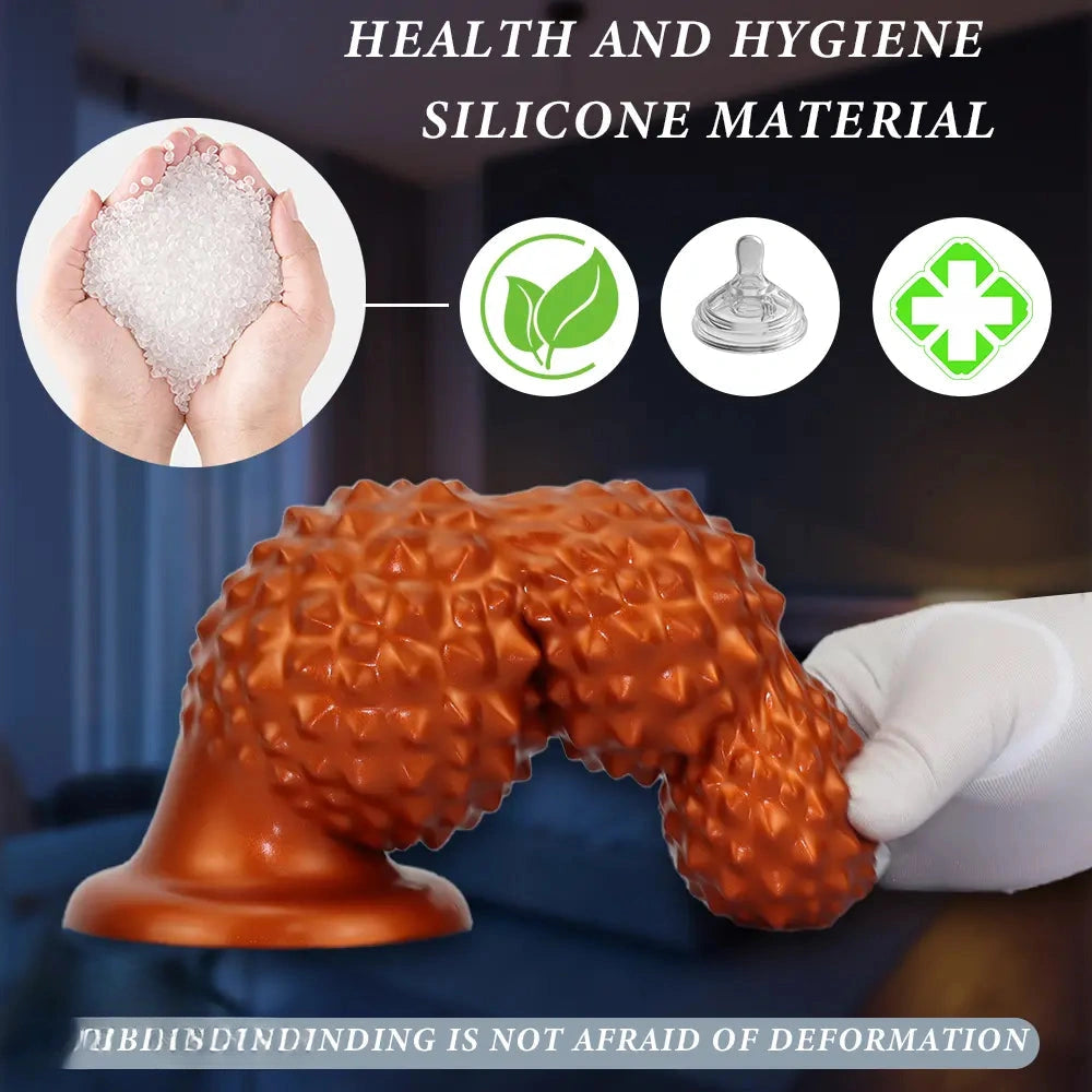 4.52in 6.73in 9.44in Lychee Shape Silicone Soft Butt Plug Dildo Penis Cock Toy