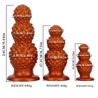 4.52in 6.73in 9.44in Lychee Shape Silicone Soft Butt Plug Dildo Penis Cock Toy