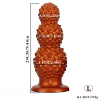 4.52in 6.73in 9.44in Lychee Shape Silicone Soft Butt Plug Dildo Penis Cock Toy