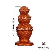 4.52in 6.73in 9.44in Lychee Shape Silicone Soft Butt Plug Dildo Penis Cock Toy