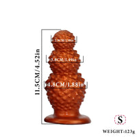 4.52in 6.73in 9.44in Lychee Shape Silicone Soft Butt Plug Dildo Penis Cock Toy