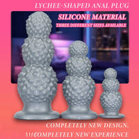 4.52in 6.73in 9.44in Lychee Shape Silicone Soft Butt Plug Dildo Penis Cock Toy