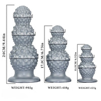 4.52in 6.73in 9.44in Lychee Shape Silicone Soft Butt Plug Dildo Penis Cock Toy