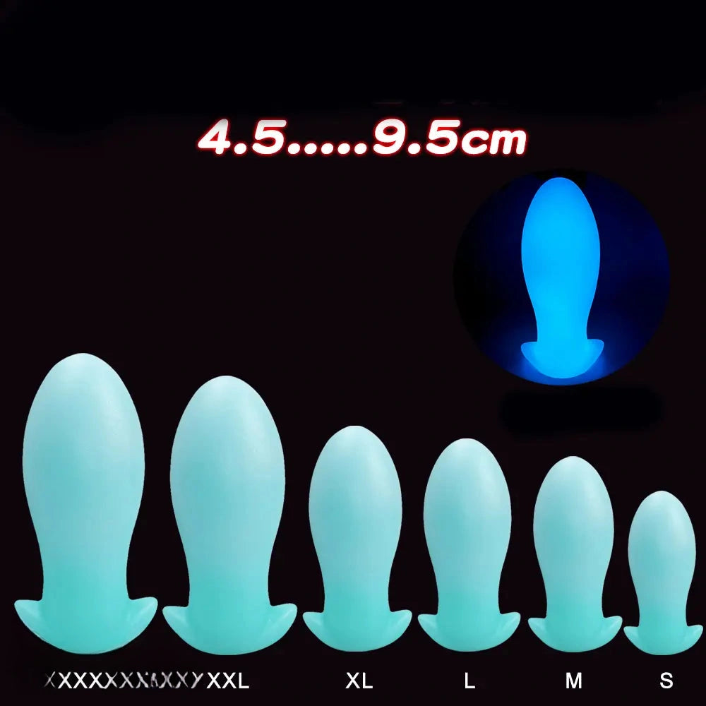4.52in-8.66in Luminous Soft Luminous Glowing Dildo Anal Plug