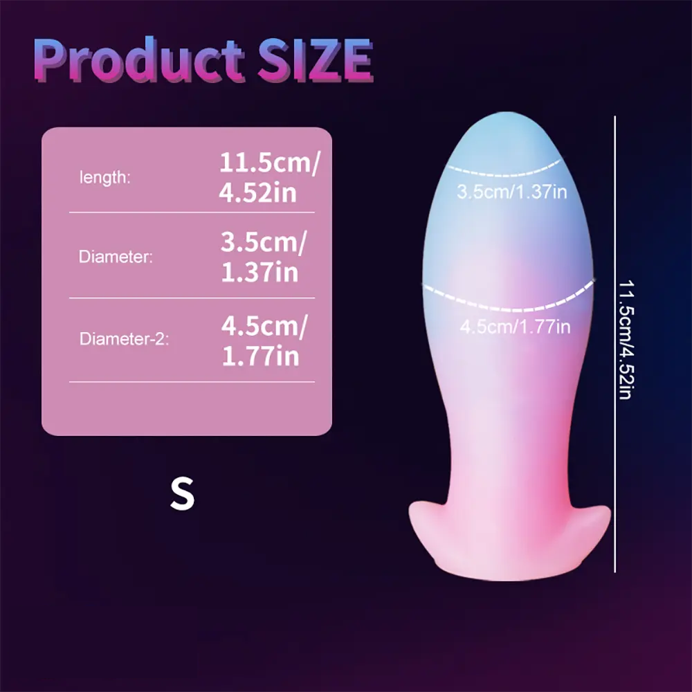 4.52in-8.66in Luminous Soft Luminous Glowing Dildo Anal Plug