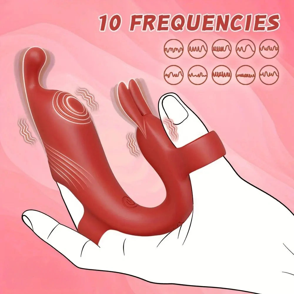 4.52in Rabbit Finger Stimulator 10 Vibration G-spot Mini Nipple Dildo