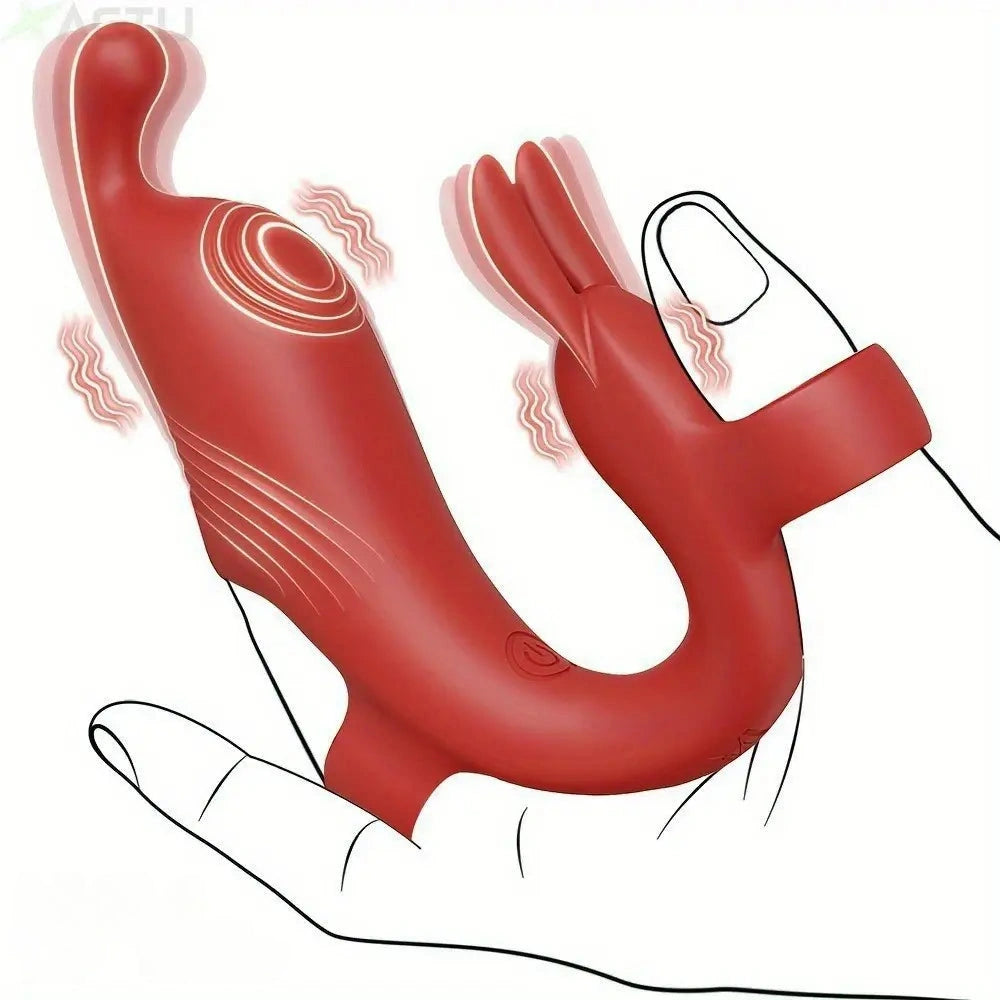 4.52in Rabbit Finger Stimulator 10 Vibration G-spot Mini Nipple Dildo