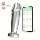 4.52in Stainless Steel Vibrating App Remote Control Dildo For Women Men