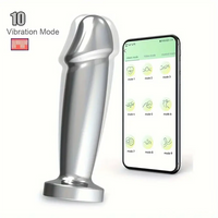 4.52in Stainless Steel Vibrating App Remote Control Dildo For Women Men