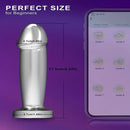 4.52in Stainless Steel Vibrating App Remote Control Dildo For Women Men