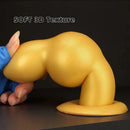 4.53in 5.12in 6.1in 7.48in Silicone Gold Calabash Brothers Alien Dildo