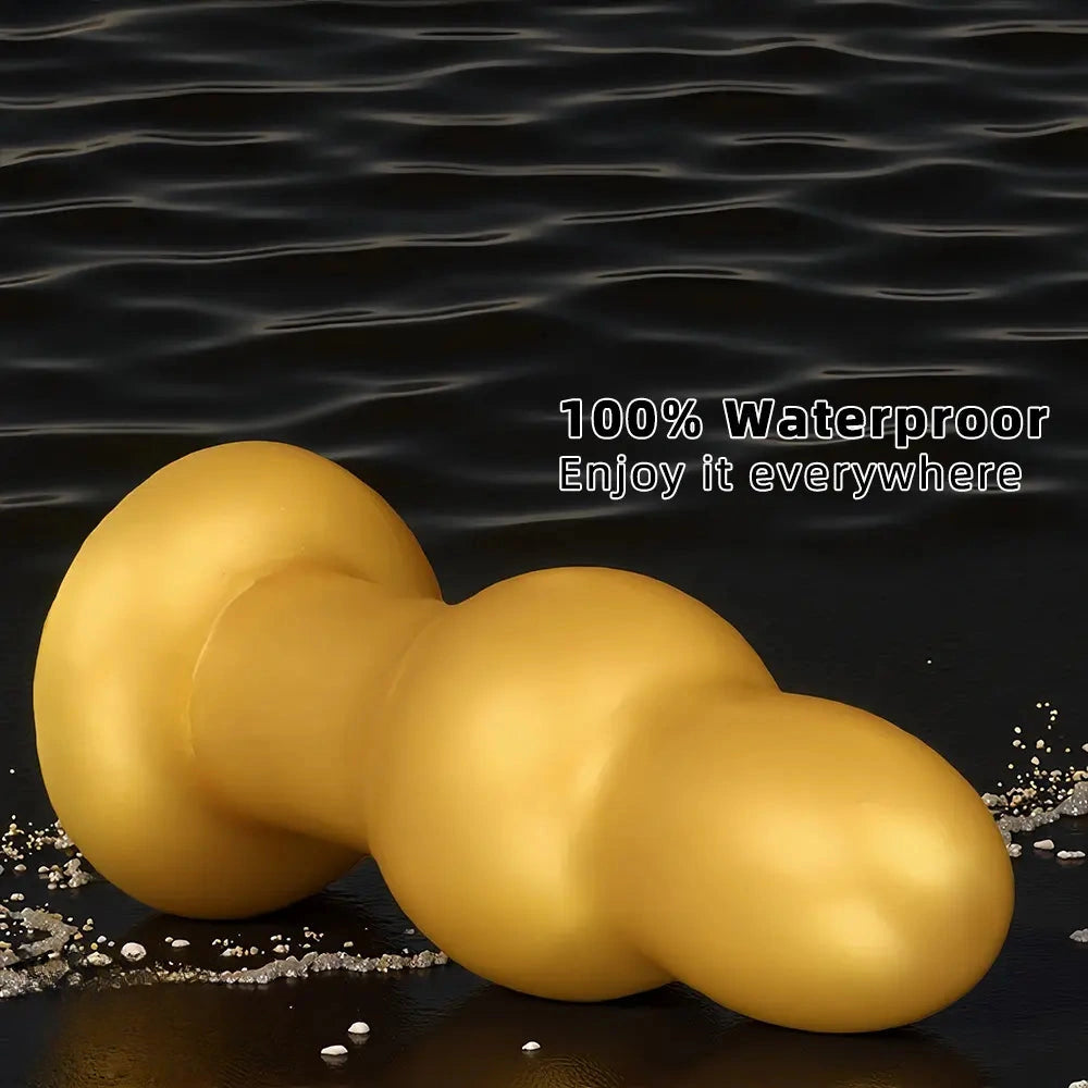 4.53in 5.12in 6.1in 7.48in Silicone Gold Calabash Brothers Alien Dildo