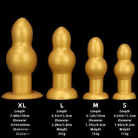 4.53in 5.12in 6.1in 7.48in Silicone Gold Calabash Brothers Alien Dildo