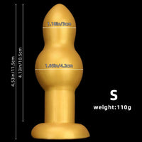 4.53in 5.12in 6.1in 7.48in Silicone Gold Calabash Brothers Alien Dildo