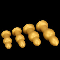 4.53in 5.12in 6.1in 7.48in Silicone Gold Calabash Brothers Alien Dildo