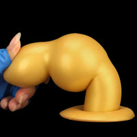 4.53in 5.12in 6.1in 7.48in Silicone Gold Calabash Brothers Alien Dildo