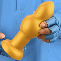 4.53in 5.12in 6.1in 7.48in Silicone Gold Calabash Brothers Alien Dildo