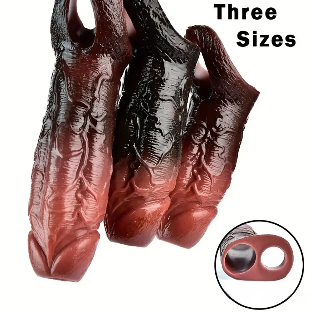 4.53in 5.24in 6.02in Silicone Soft Dildo Sleeve For Cock Enlargement