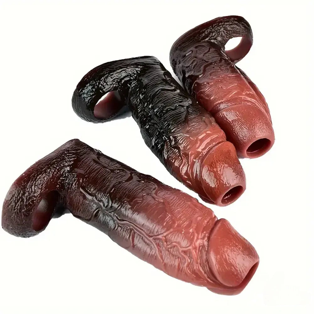 4.53in 5.24in 6.02in Silicone Soft Dildo Sleeve For Cock Enlargement