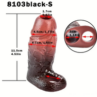 4.53in 5.24in 6.02in Silicone Soft Dildo Sleeve For Cock Enlargement