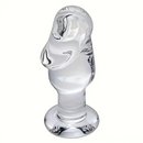 4.53in Clear Elegant Glass Crystal Dildo For Female Male With Base