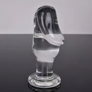 4.53in Clear Elegant Glass Crystal Dildo For Female Male With Base