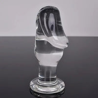 4.53in Clear Elegant Glass Crystal Dildo For Female Male With Base