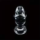 4.53in Clear Elegant Glass Crystal Dildo For Female Male With Base