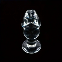 4.53in Clear Elegant Glass Crystal Dildo For Female Male With Base