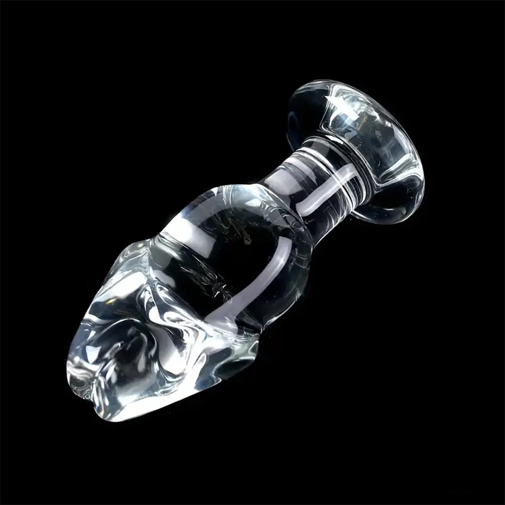 4.53in Clear Elegant Glass Crystal Dildo For Female Male With Base