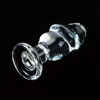 4.53in Clear Elegant Glass Crystal Dildo For Female Male With Base