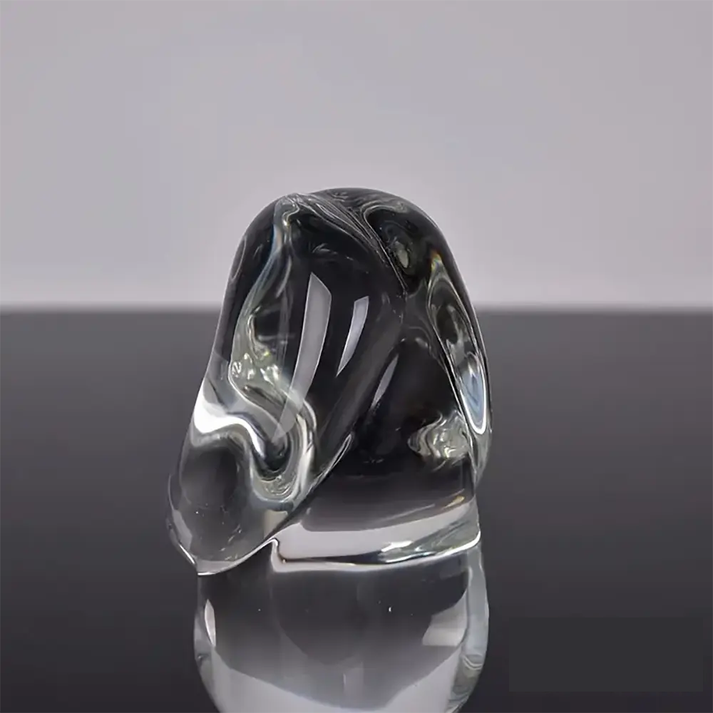 4.53in Clear Elegant Glass Crystal Dildo For Female Male With Base