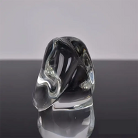 4.53in Clear Elegant Glass Crystal Dildo For Female Male With Base