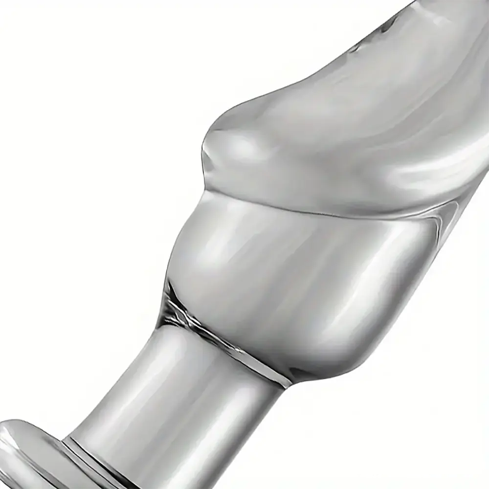 4.53in Clear Elegant Glass Crystal Dildo For Female Male With Base