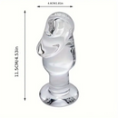 4.53in Clear Elegant Glass Crystal Dildo For Female Male With Base