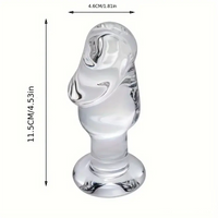 4.53in Clear Elegant Glass Crystal Dildo For Female Male With Base