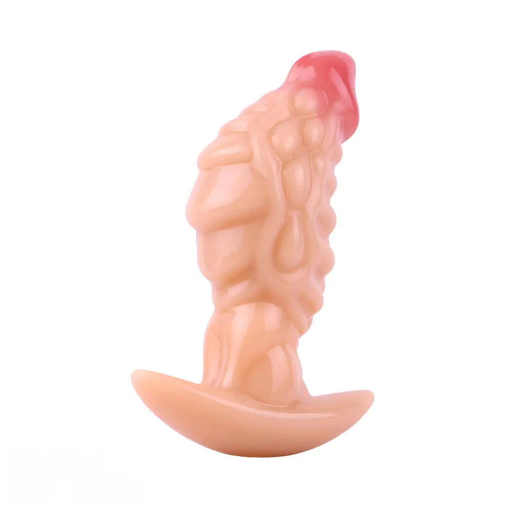 4.53in Fox Tail Wear Anchor Silicone Odd Dildo Butt Plug For BDSM Play