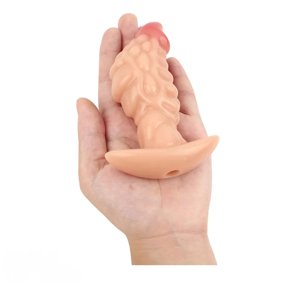 4.53in Fox Tail Wear Anchor Silicone Odd Dildo Butt Plug For BDSM Play