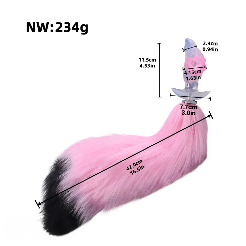 4.53in Fox Tail Wear Anchor Silicone Odd Dildo Butt Plug For BDSM Play