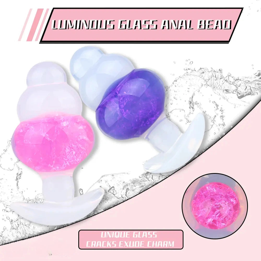 4.53in Luminous Silicone Anal Beads Dildo Anal Love Toy For Women