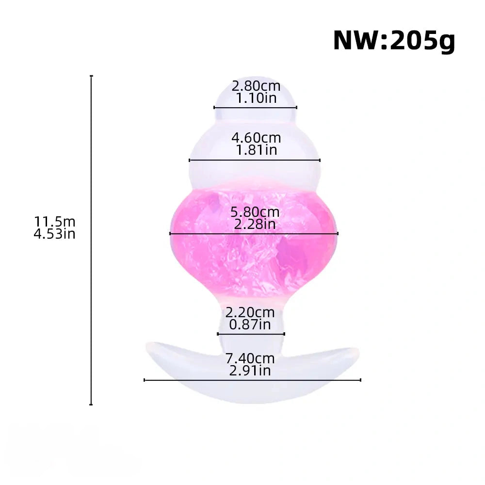 4.53in Luminous Silicone Anal Beads Dildo Anal Love Toy For Women