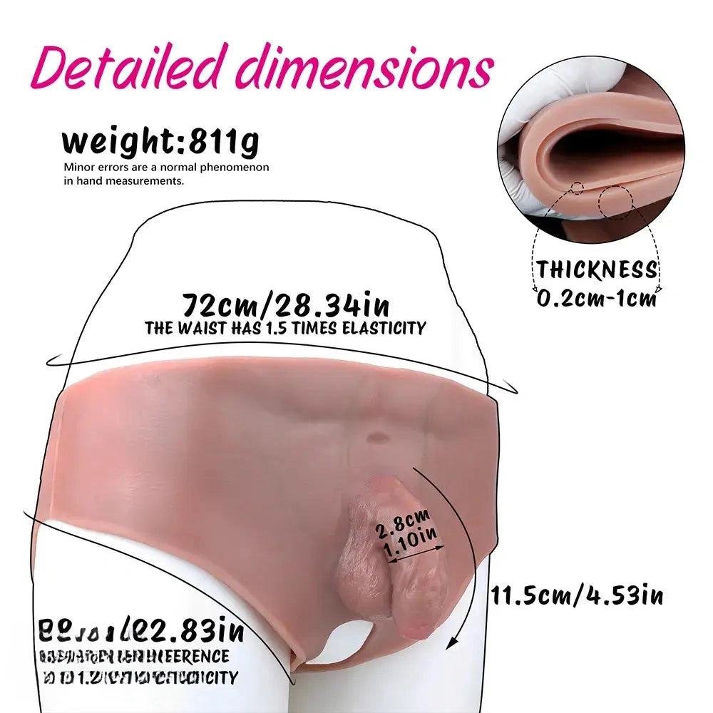4.53in Realistic Small Solid Dildo Panty Vaginal Opening Bilateral Cock Toy